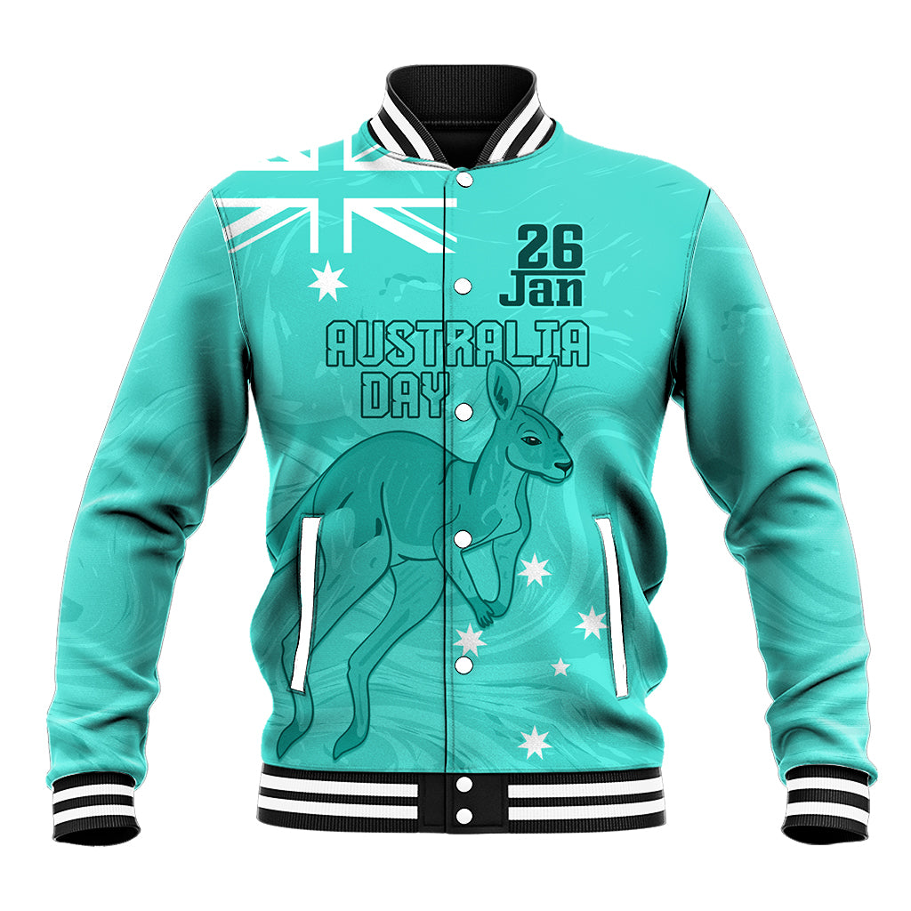 Personalised Matildas Australia Day Baseball Jacket Proud To Be Tillies Turquoise Version - Vibe Hoodie Shop