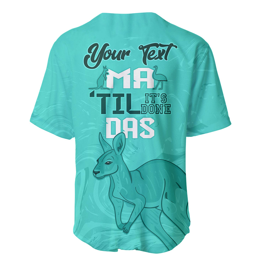 Personalised Matildas Australia Day Baseball Jersey Proud To Be Tillies Turquoise Version - Vibe Hoodie Shop