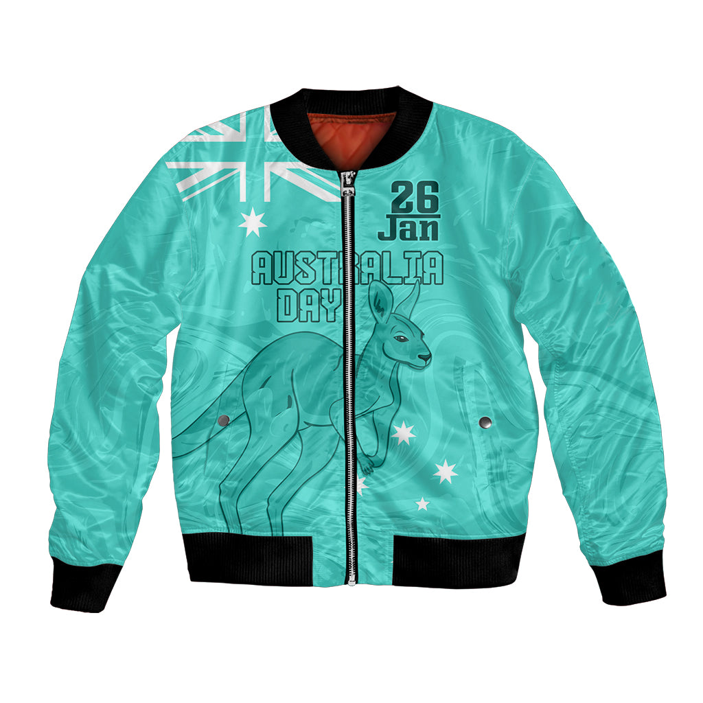 Personalised Matildas Australia Day Bomber Jacket Proud To Be Tillies Turquoise Version - Vibe Hoodie Shop