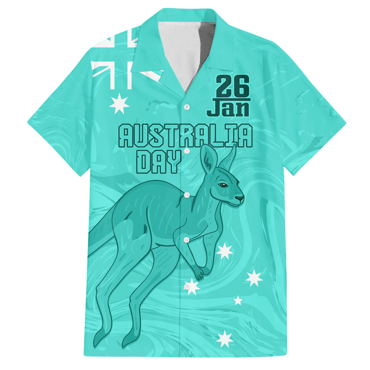 Personalised Matildas Australia Day Family Matching Puletasi and Hawaiian Shirt Proud To Be Tillies Turquoise Version