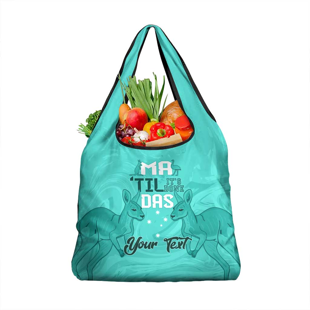 Personalised Matildas Australia Day Grocery Bag Proud To Be Tillies Turquoise Version