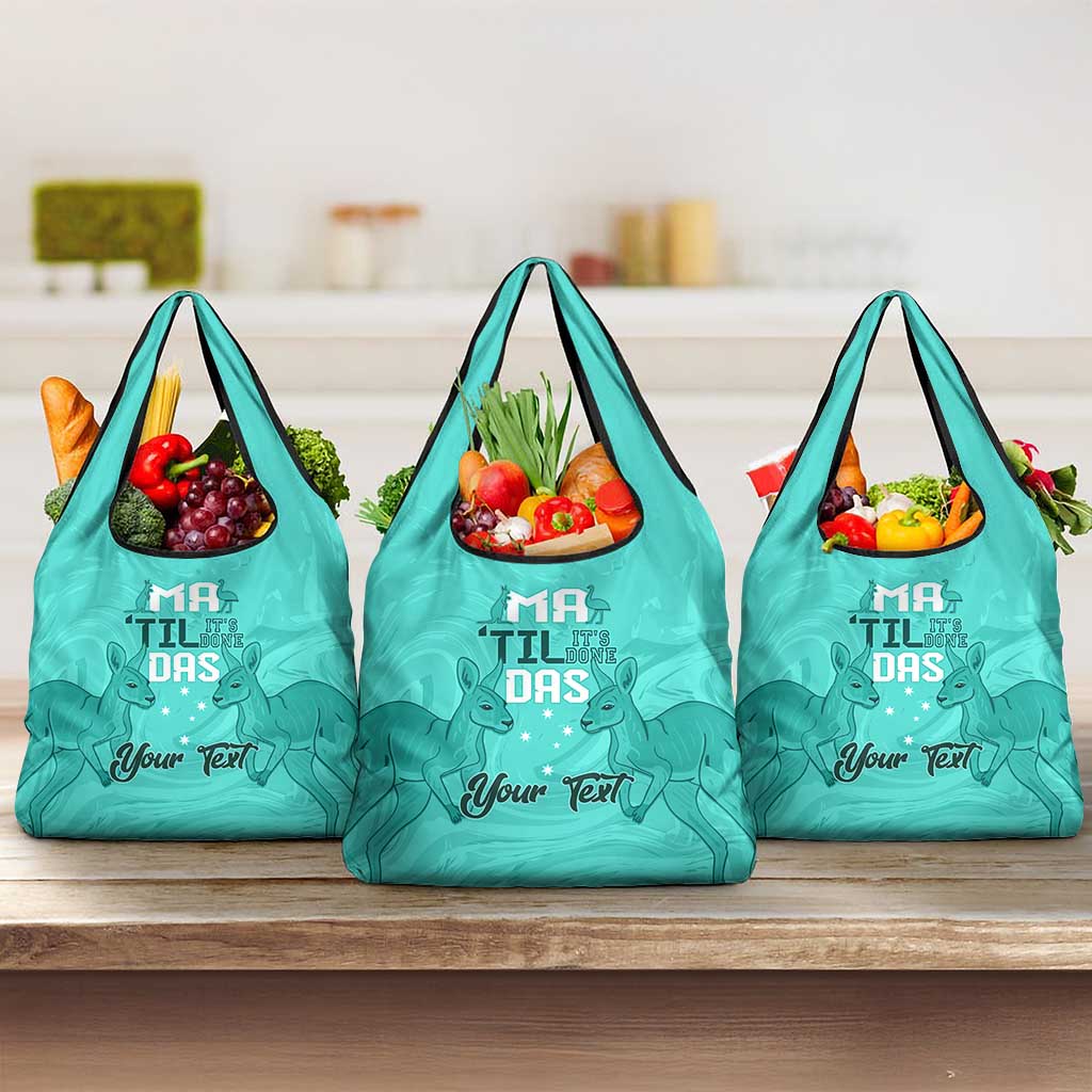 Personalised Matildas Australia Day Grocery Bag Proud To Be Tillies Turquoise Version