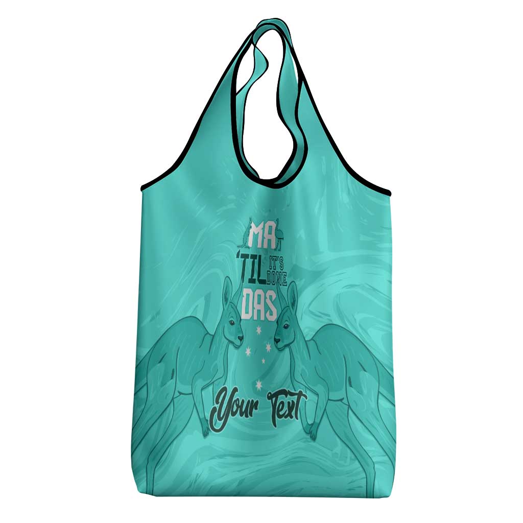 Personalised Matildas Australia Day Grocery Bag Proud To Be Tillies Turquoise Version