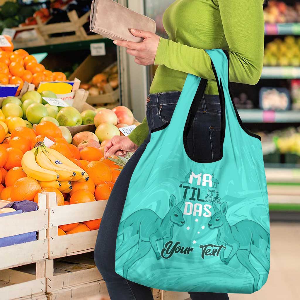 Personalised Matildas Australia Day Grocery Bag Proud To Be Tillies Turquoise Version