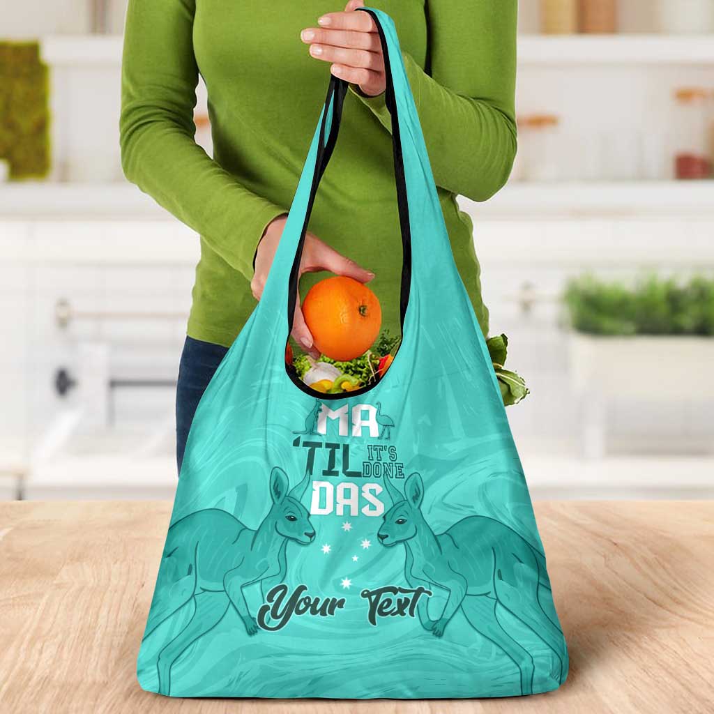 Personalised Matildas Australia Day Grocery Bag Proud To Be Tillies Turquoise Version