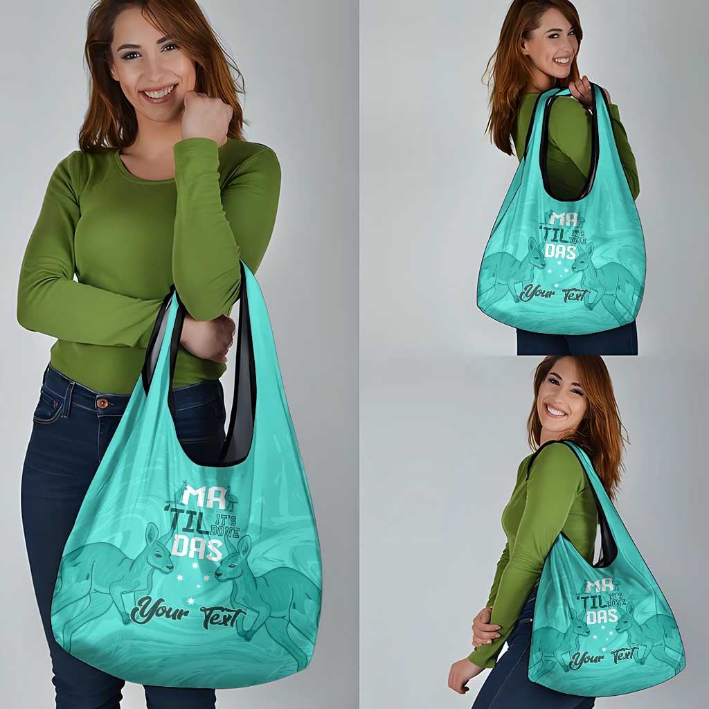 Personalised Matildas Australia Day Grocery Bag Proud To Be Tillies Turquoise Version