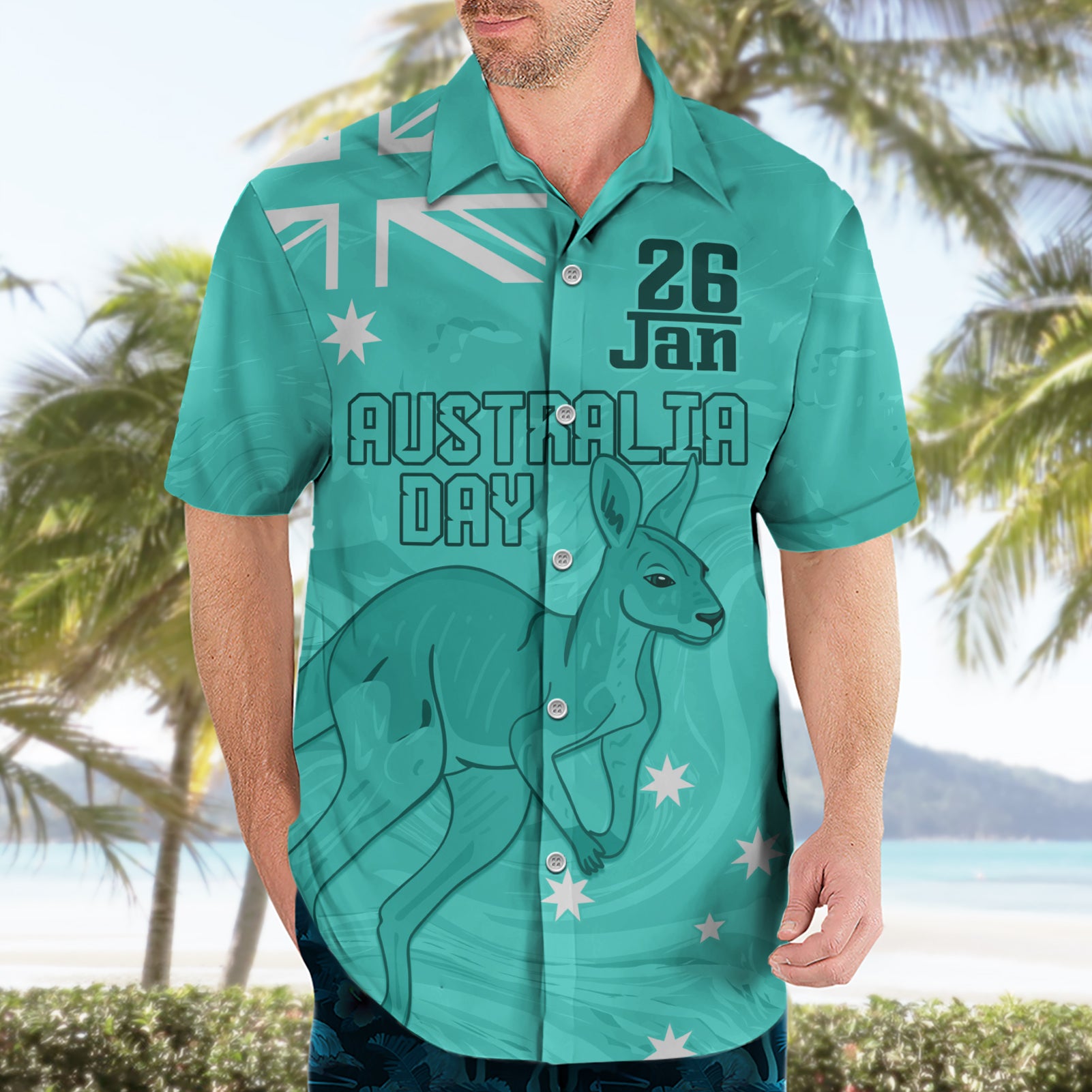 Personalised Matildas Australia Day Hawaiian Shirt Proud To Be Tillies Turquoise Version - Vibe Hoodie Shop