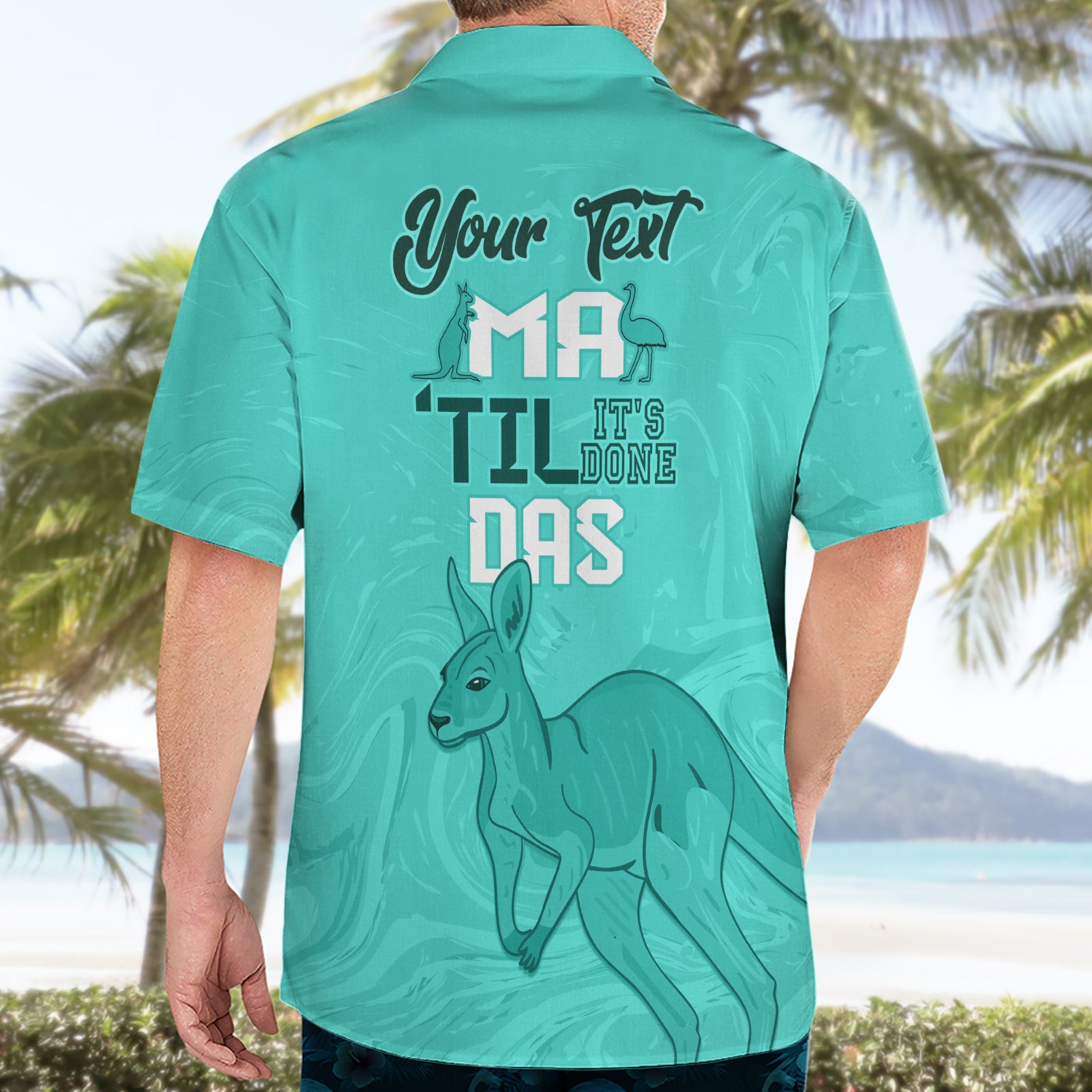 Personalised Matildas Australia Day Hawaiian Shirt Proud To Be Tillies Turquoise Version - Vibe Hoodie Shop