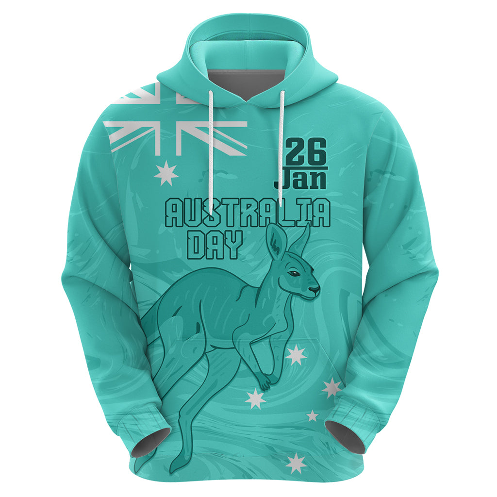 Personalised Matildas Australia Day Hoodie Proud To Be Tillies Turquoise Version LT9 - Vibe Hoodie Shop