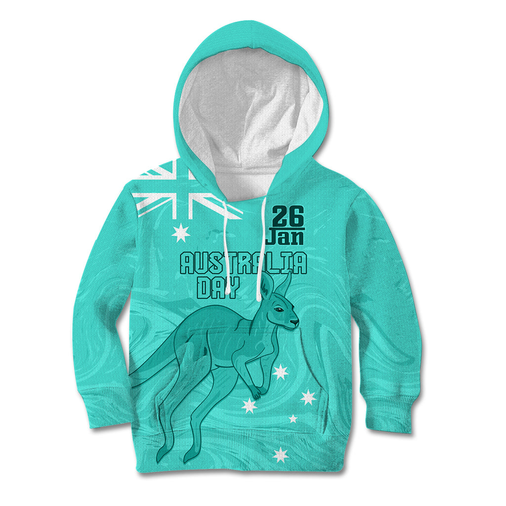 Personalised Matildas Australia Day Kid Hoodie Proud To Be Tillies Turquoise Version - Vibe Hoodie Shop