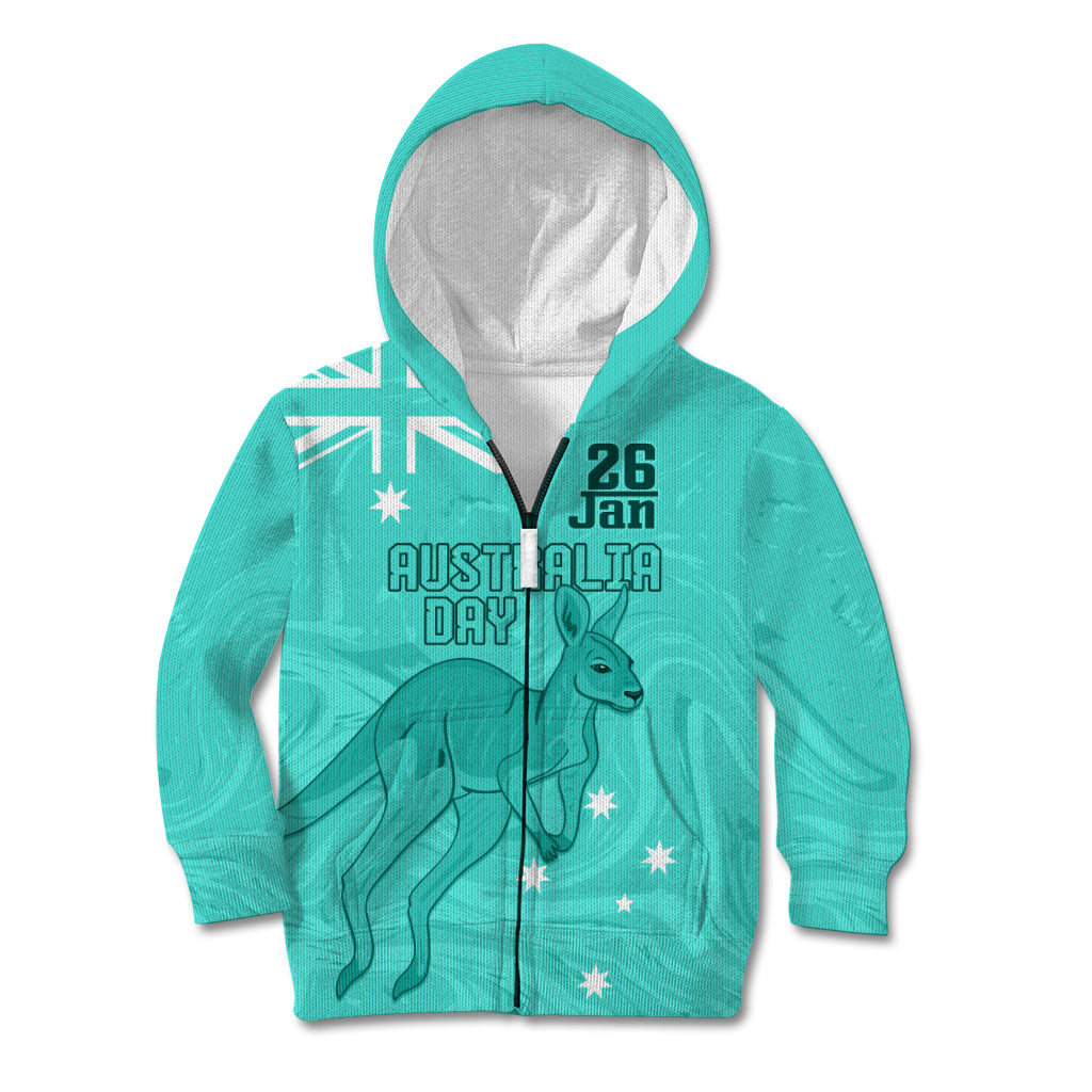 Personalised Matildas Australia Day Kid Hoodie Proud To Be Tillies Turquoise Version - Vibe Hoodie Shop