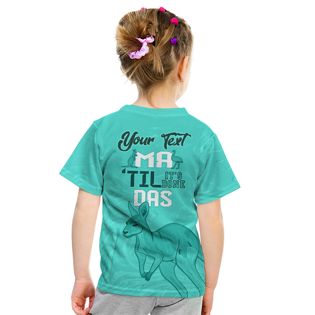 Personalised Matildas Australia Day Kid T Shirt Proud To Be Tillies Turquoise Version - Vibe Hoodie Shop