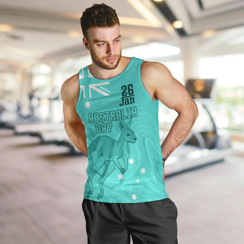 Personalised Matildas Australia Day Men Tank Top Proud To Be Tillies Turquoise Version - Vibe Hoodie Shop