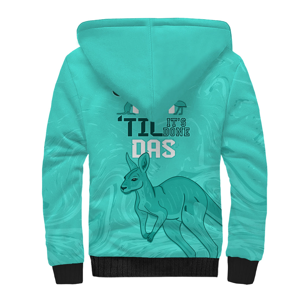 Personalised Matildas Australia Day Sherpa Hoodie Proud To Be Tillies Turquoise Version - Vibe Hoodie Shop