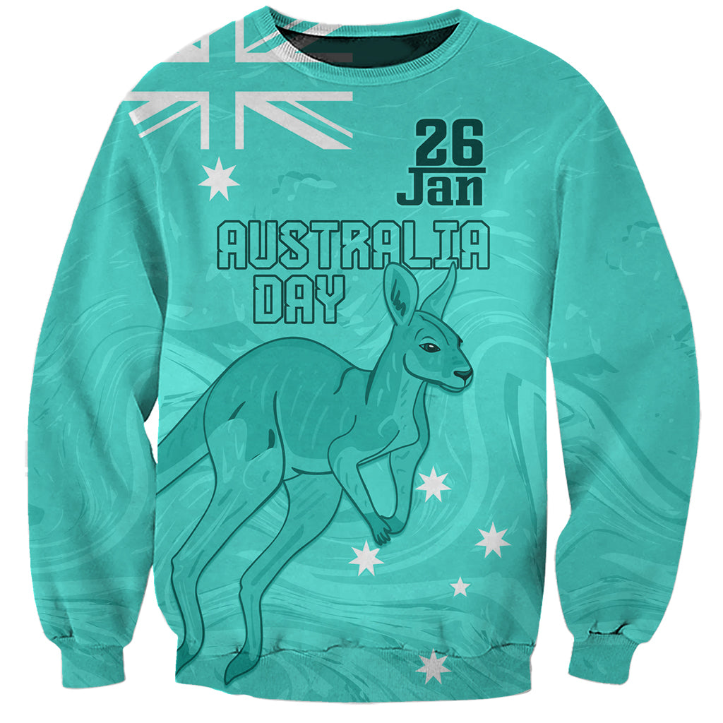 Personalised Matildas Australia Day Sweatshirt Proud To Be Tillies Turquoise Version - Vibe Hoodie Shop