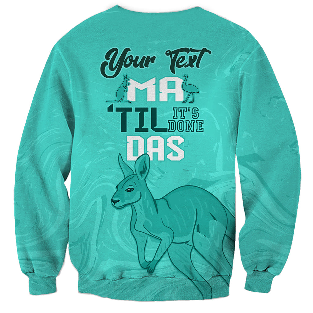 Personalised Matildas Australia Day Sweatshirt Proud To Be Tillies Turquoise Version - Vibe Hoodie Shop