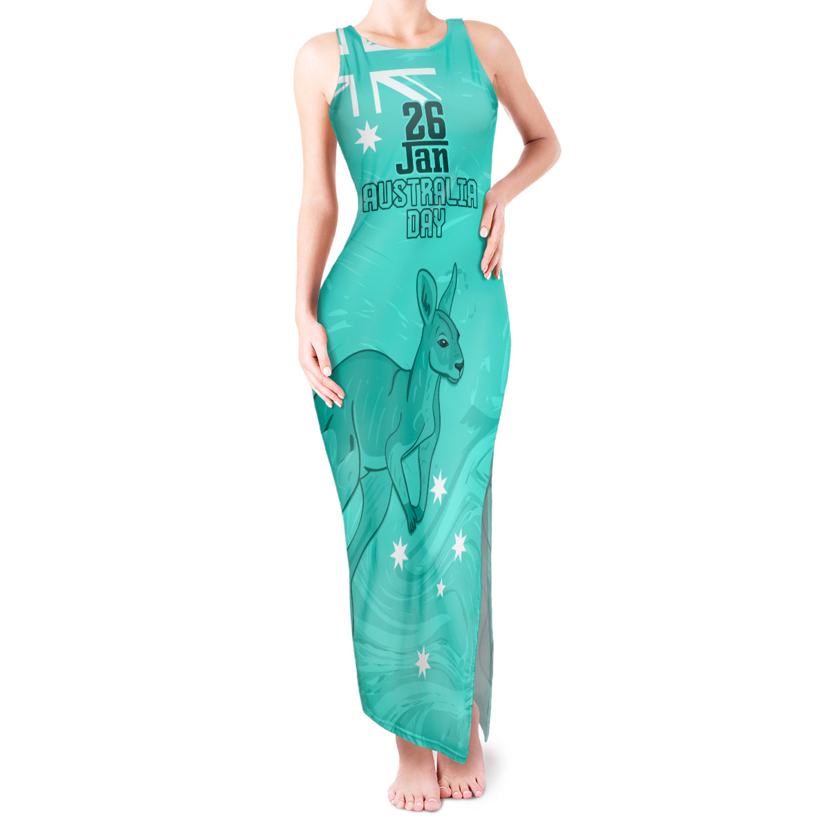 Personalised Matildas Australia Day Tank Maxi Dress Proud To Be Tillies Turquoise Version