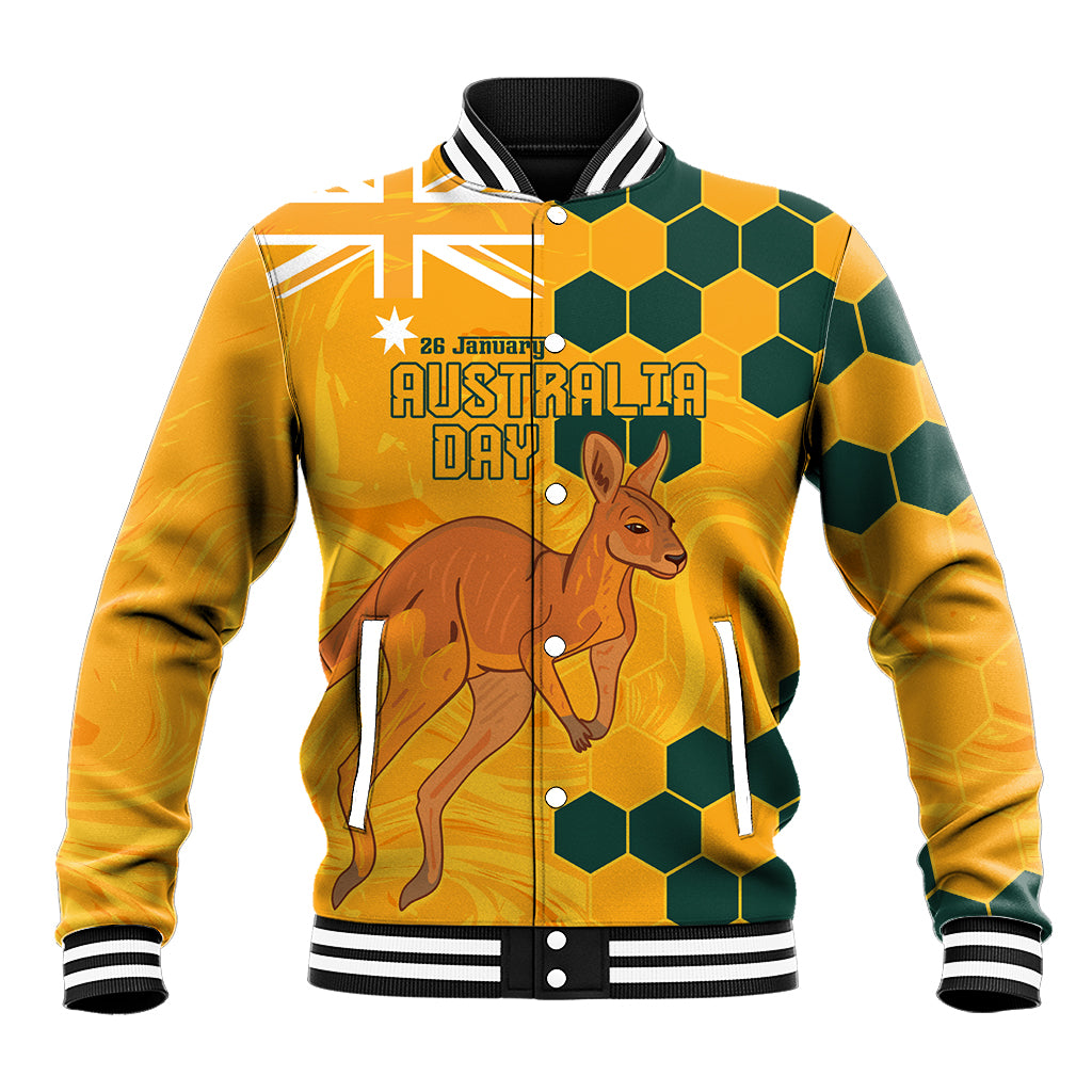 Custom Australia Day Soccer Socceroos Baseball Jacket We Are One And Free - Vibe Hoodie Shop
