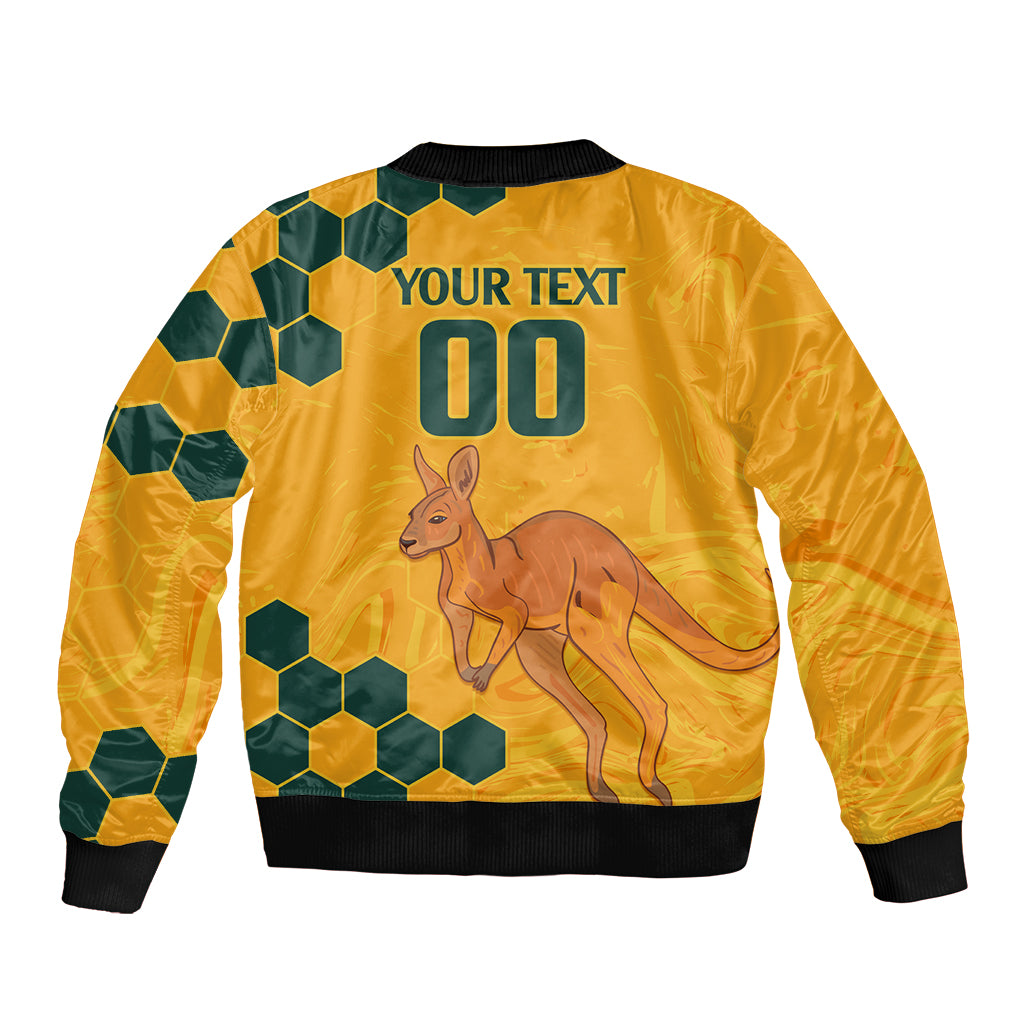 Custom Australia Day Soccer Socceroos Bomber Jacket We Are One And Free - Vibe Hoodie Shop
