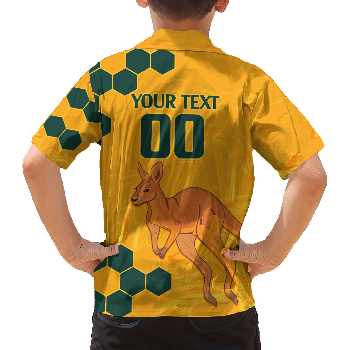 Custom Australia Day Soccer Socceroos Family Matching Long Sleeve Bodycon Dress and Hawaiian Shirt We Are One And Free