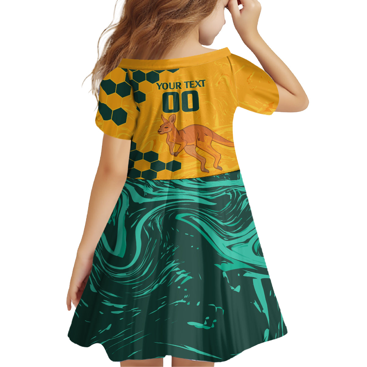 Custom Australia Day Soccer Socceroos Family Matching Long Sleeve Bodycon Dress and Hawaiian Shirt We Are One And Free