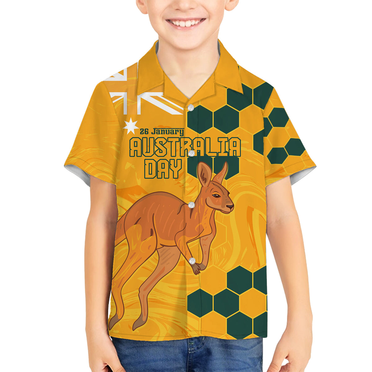 Custom Australia Day Soccer Socceroos Family Matching Long Sleeve Bodycon Dress and Hawaiian Shirt We Are One And Free