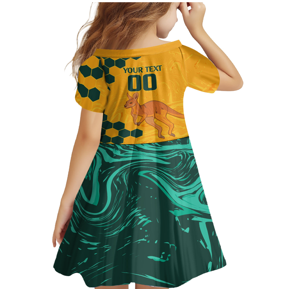 Custom Australia Day Soccer Socceroos Family Matching Mermaid Dress and Hawaiian Shirt We Are One And Free