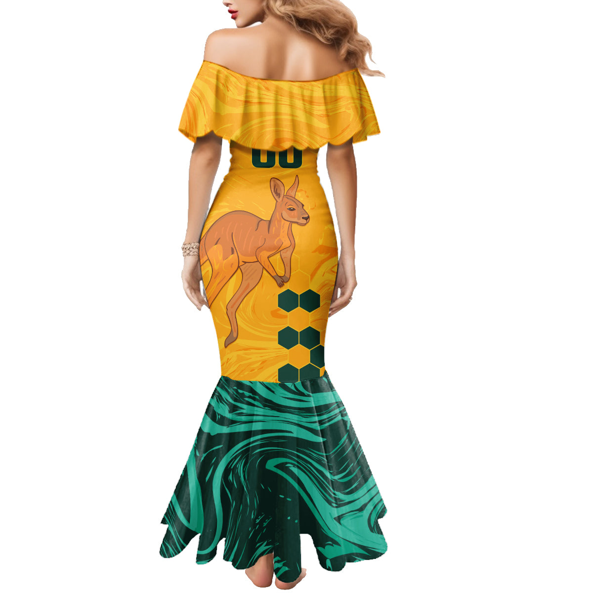 Custom Australia Day Soccer Socceroos Family Matching Mermaid Dress and Hawaiian Shirt We Are One And Free