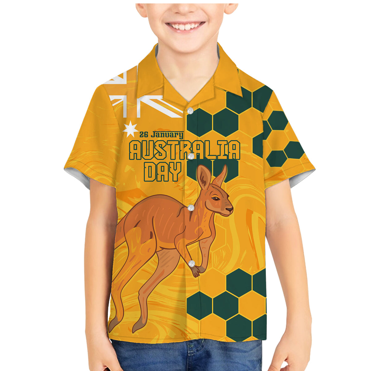 Custom Australia Day Soccer Socceroos Family Matching Mermaid Dress and Hawaiian Shirt We Are One And Free