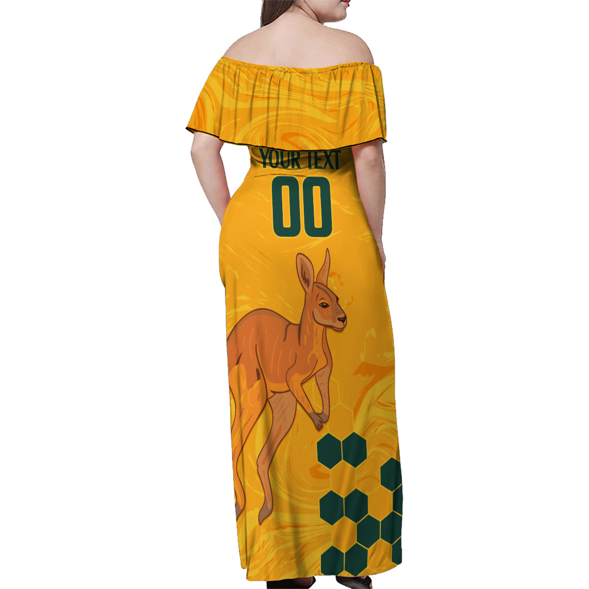 Custom Australia Day Soccer Socceroos Family Matching Off Shoulder Maxi Dress and Hawaiian Shirt We Are One And Free