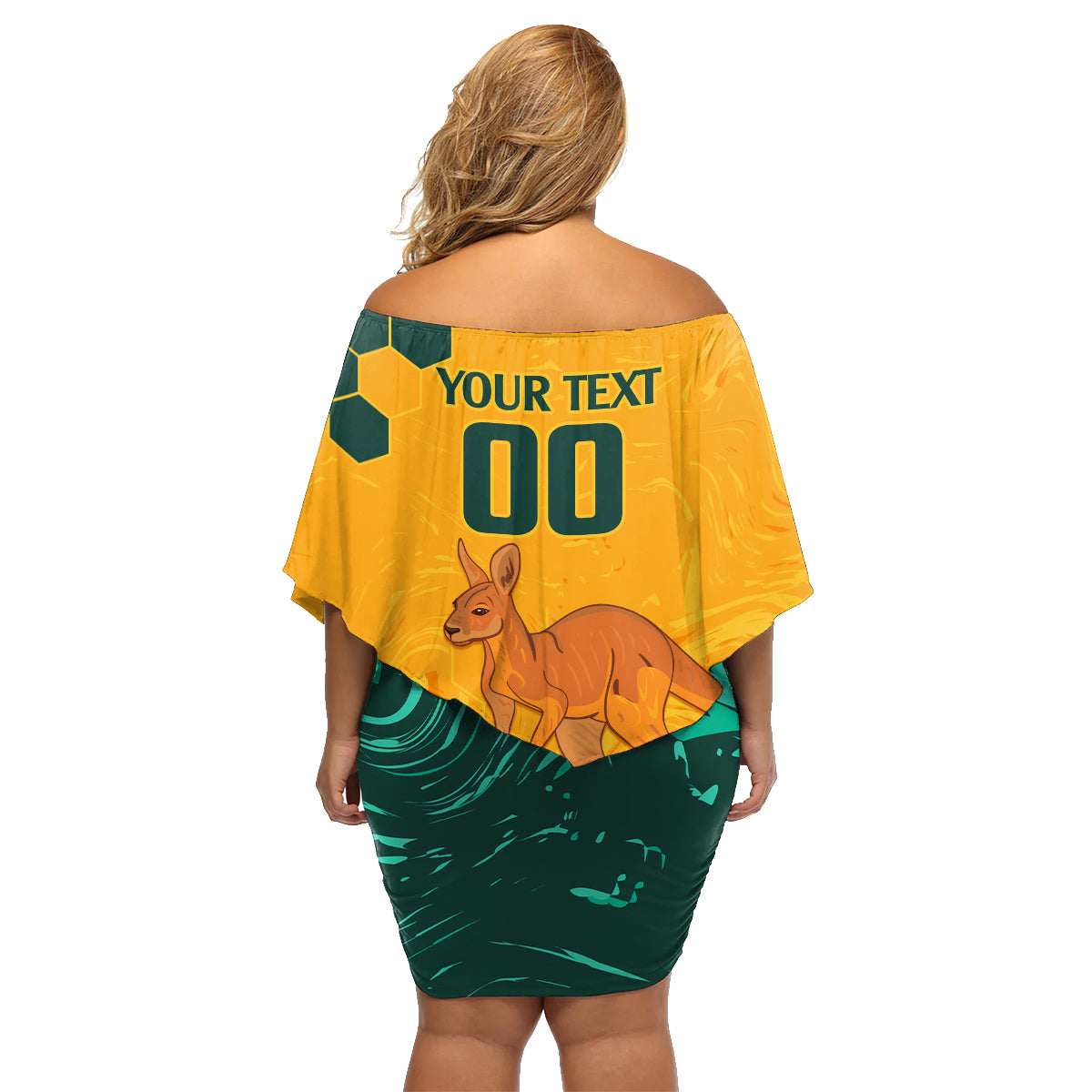 Custom Australia Day Soccer Socceroos Family Matching Off Shoulder Short Dress and Hawaiian Shirt We Are One And Free