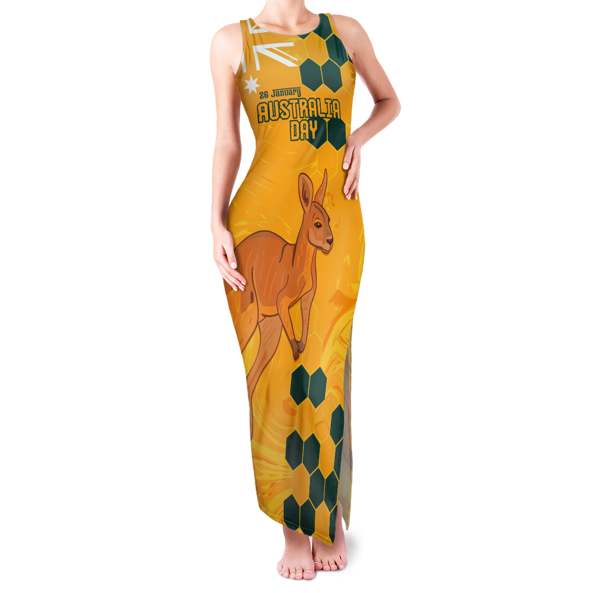 Custom Australia Day Soccer Socceroos Family Matching Tank Maxi Dress and Hawaiian Shirt We Are One And Free