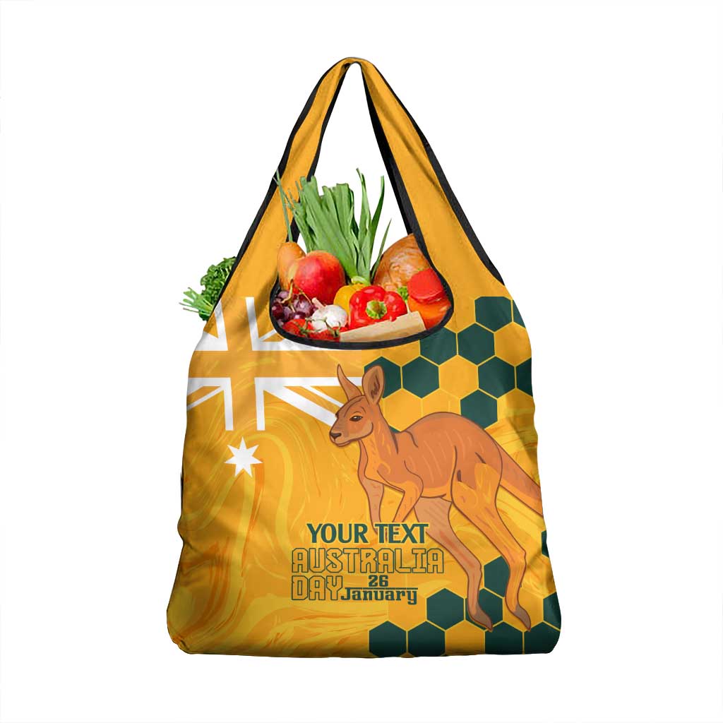 Custom Australia Day Soccer Socceroos Grocery Bag We Are One And Free