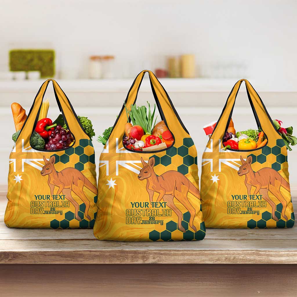 Custom Australia Day Soccer Socceroos Grocery Bag We Are One And Free