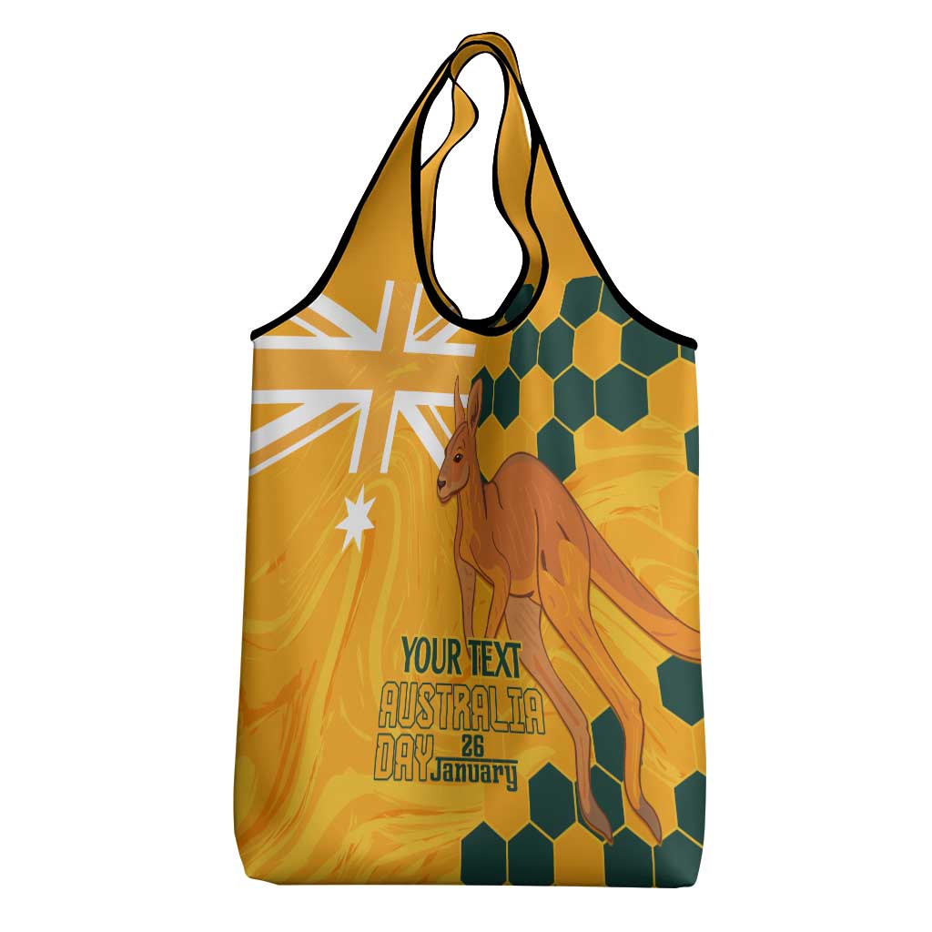 Custom Australia Day Soccer Socceroos Grocery Bag We Are One And Free