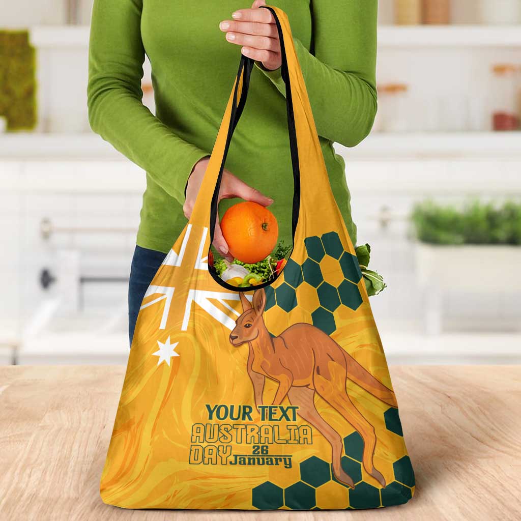 Custom Australia Day Soccer Socceroos Grocery Bag We Are One And Free