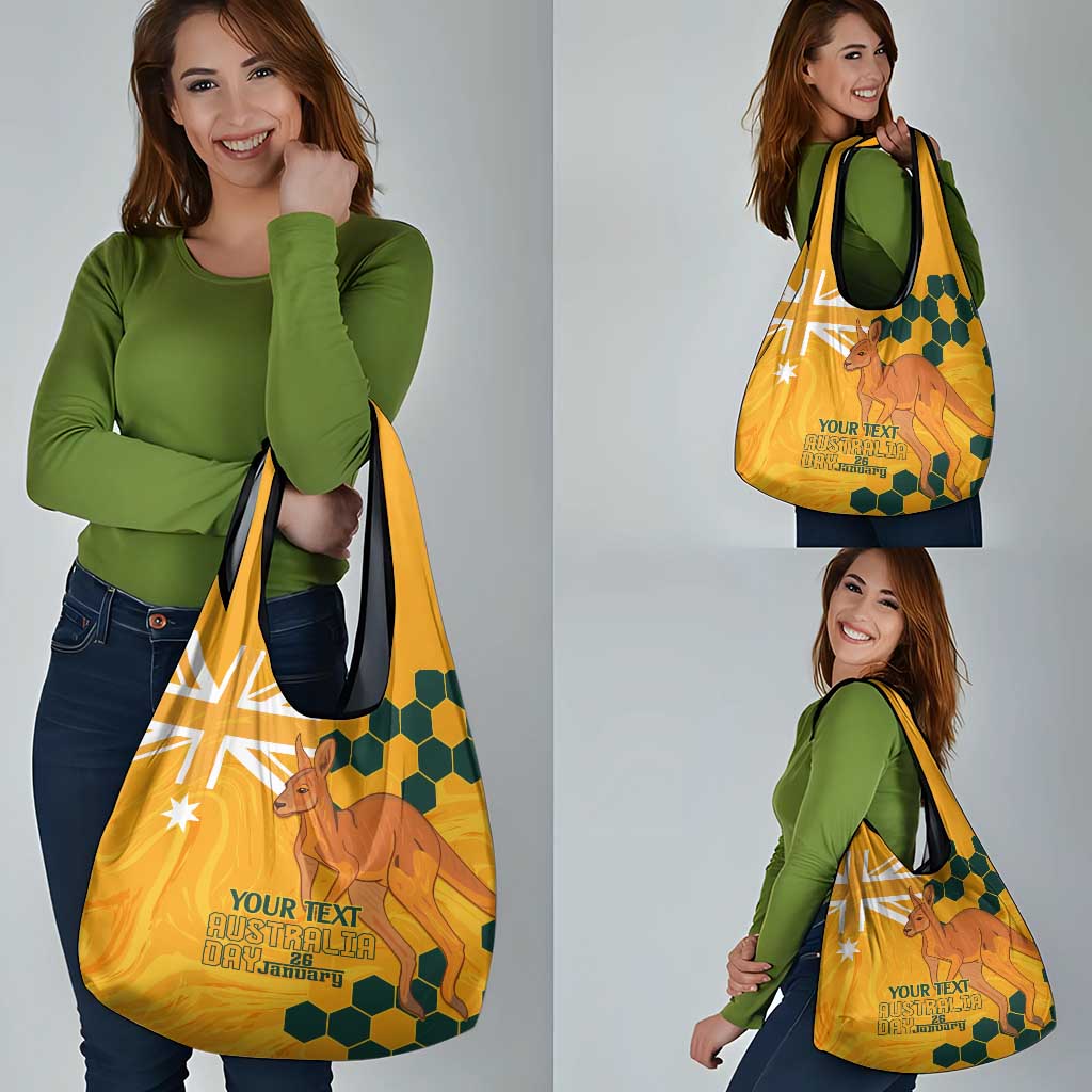 Custom Australia Day Soccer Socceroos Grocery Bag We Are One And Free