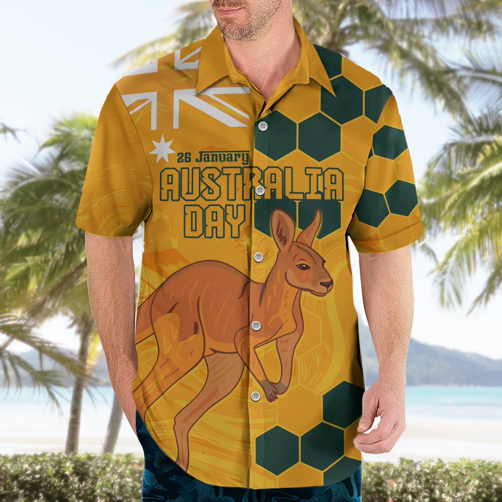 Custom Australia Day Soccer Socceroos Hawaiian Shirt We Are One And Free - Vibe Hoodie Shop