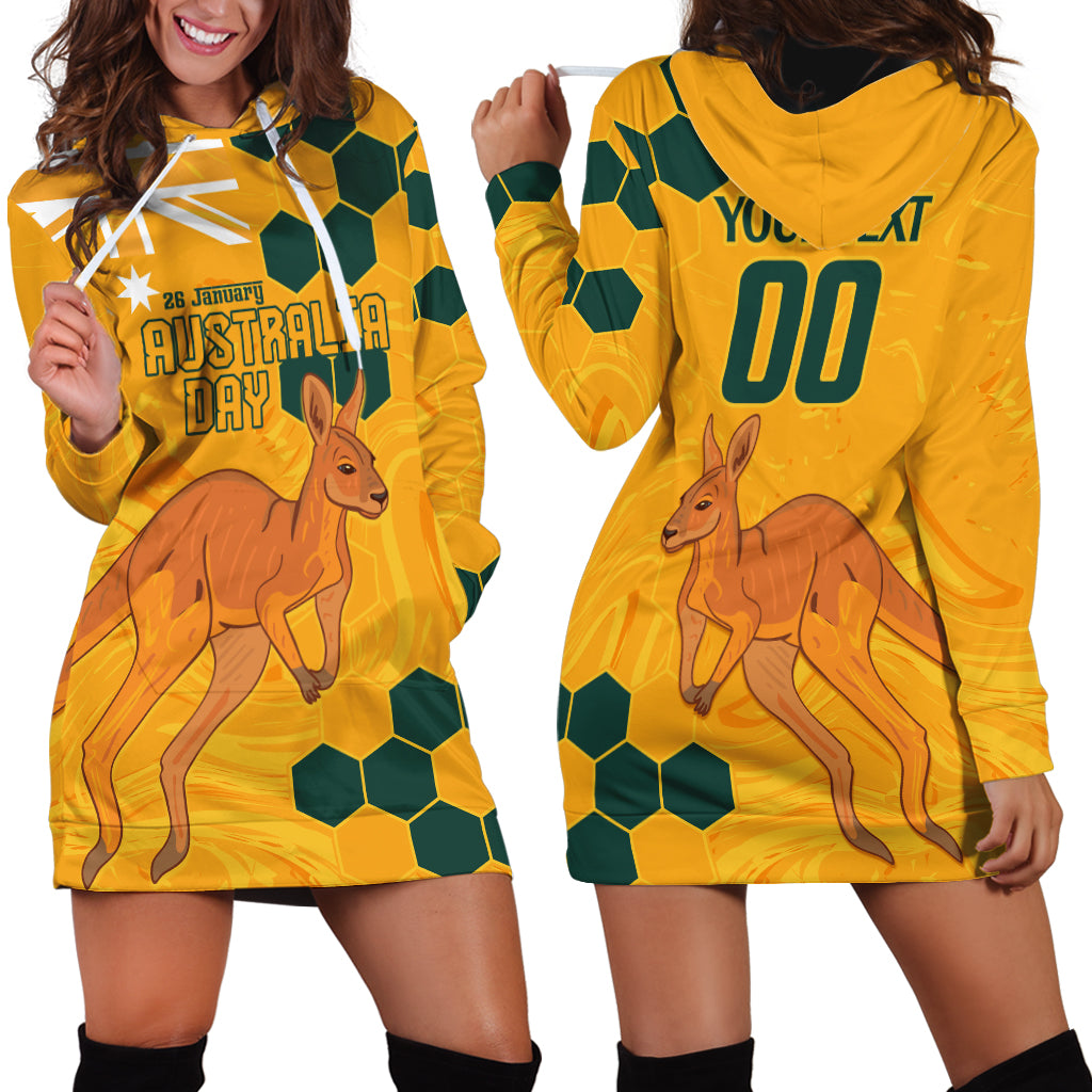 Custom Australia Day Soccer Socceroos Hoodie Dress We Are One And Free - Vibe Hoodie Shop