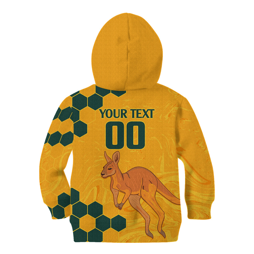 Custom Australia Day Soccer Socceroos Kid Hoodie We Are One And Free - Vibe Hoodie Shop