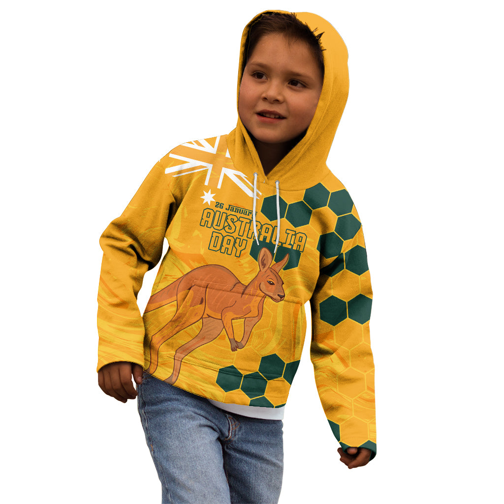 Custom Australia Day Soccer Socceroos Kid Hoodie We Are One And Free - Vibe Hoodie Shop