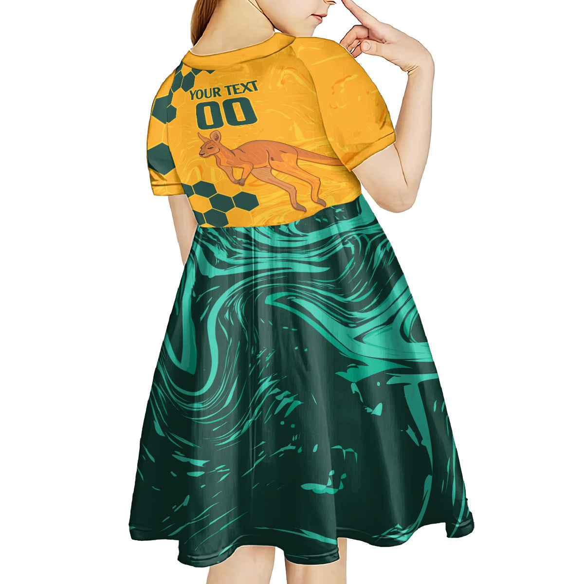 Custom Australia Day Soccer Socceroos Kid Short Sleeve Dress We Are One And Free - Vibe Hoodie Shop