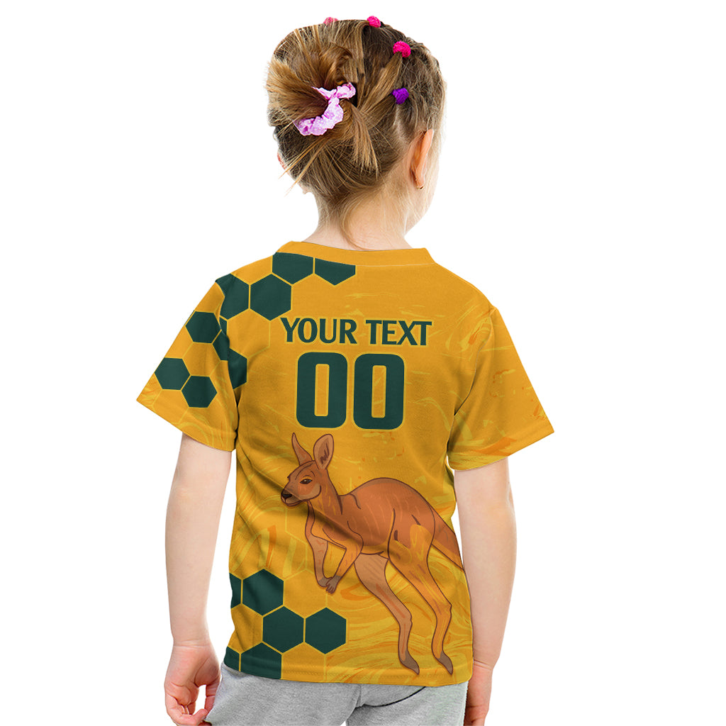 Custom Australia Day Soccer Socceroos Kid T Shirt We Are One And Free - Vibe Hoodie Shop