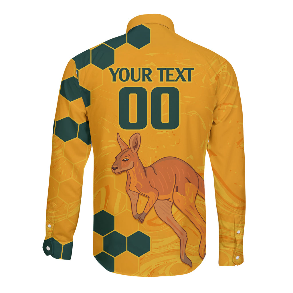Custom Australia Day Soccer Socceroos Long Sleeve Button Shirt We Are One And Free - Vibe Hoodie Shop
