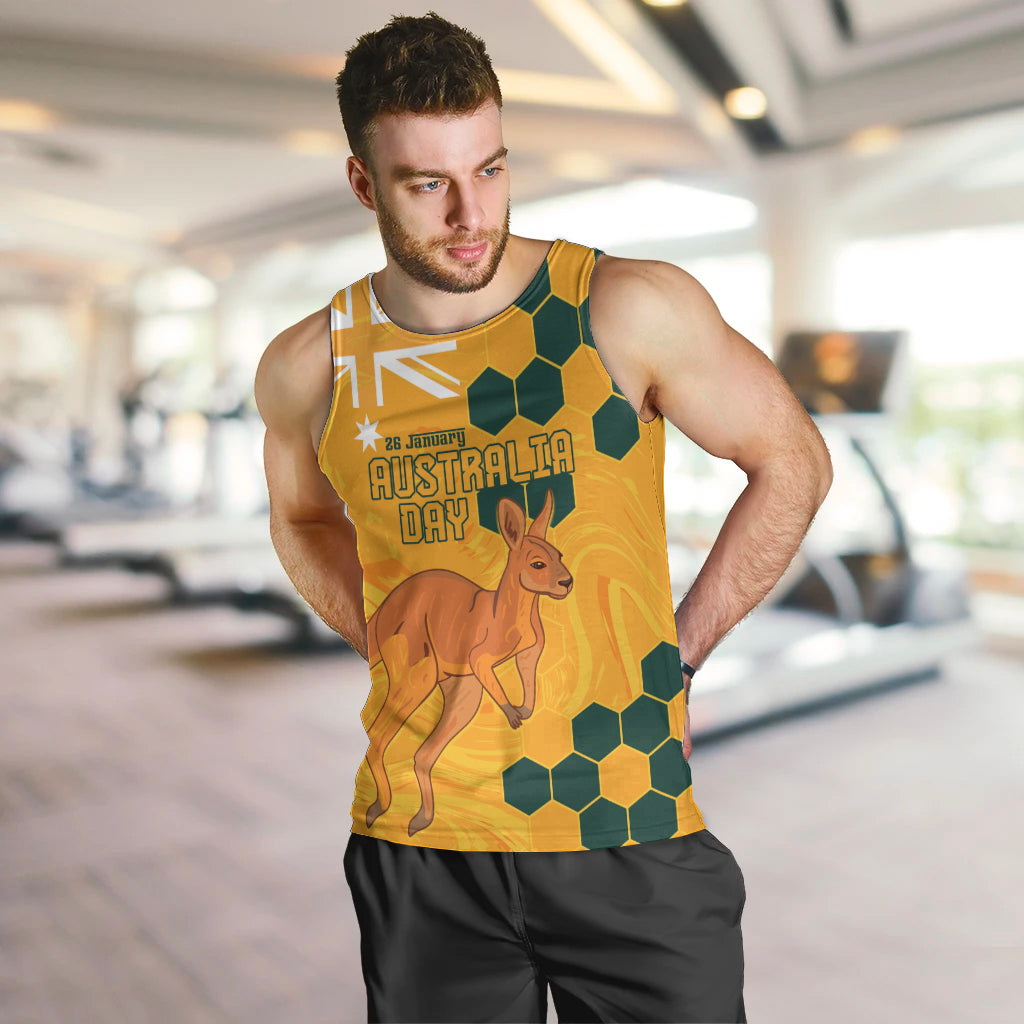 Custom Australia Day Soccer Socceroos Men Tank Top We Are One And Free - Vibe Hoodie Shop