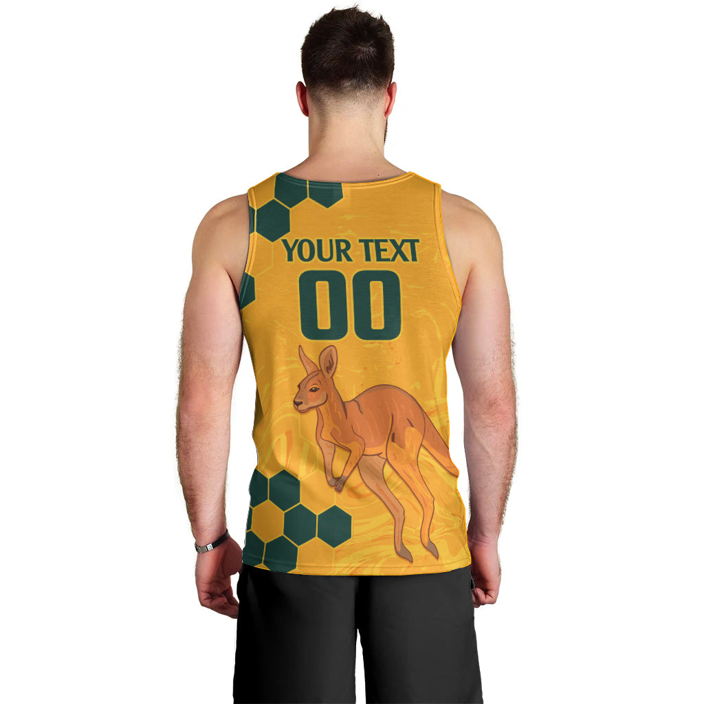 Custom Australia Day Soccer Socceroos Men Tank Top We Are One And Free - Vibe Hoodie Shop