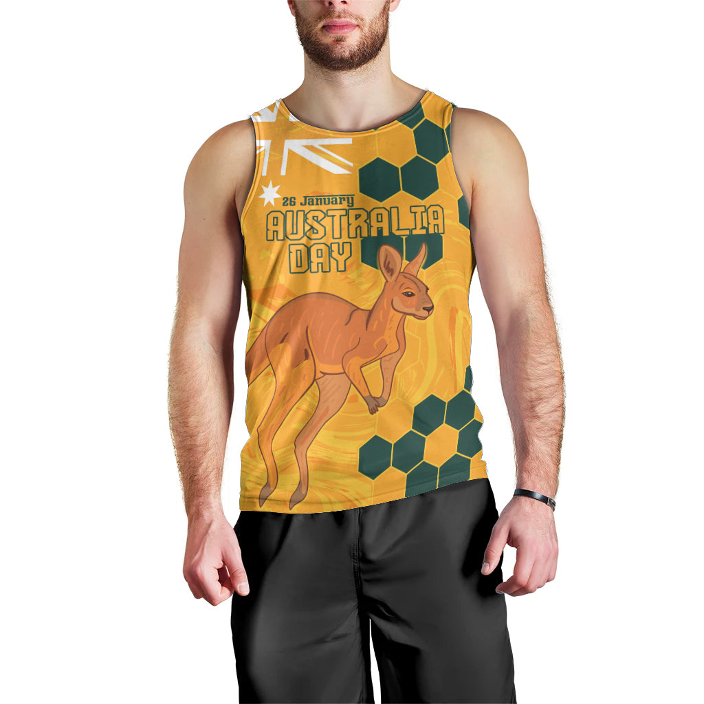 Custom Australia Day Soccer Socceroos Men Tank Top We Are One And Free - Vibe Hoodie Shop
