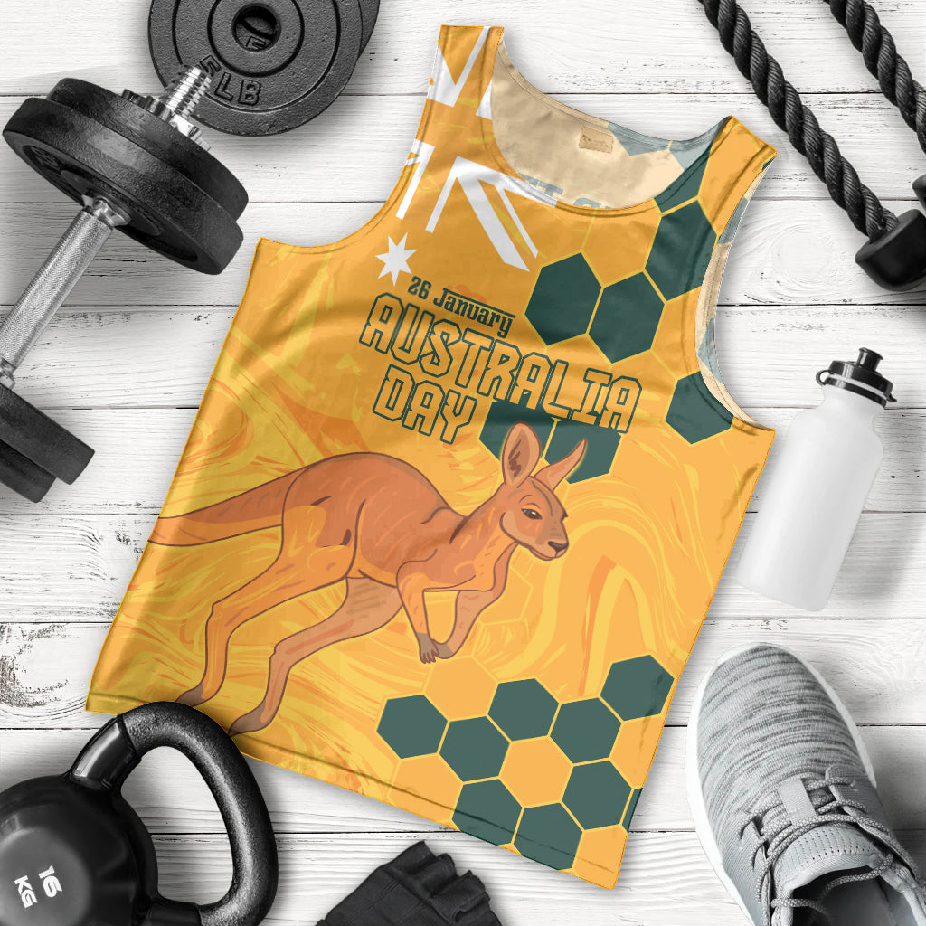 Custom Australia Day Soccer Socceroos Men Tank Top We Are One And Free - Vibe Hoodie Shop
