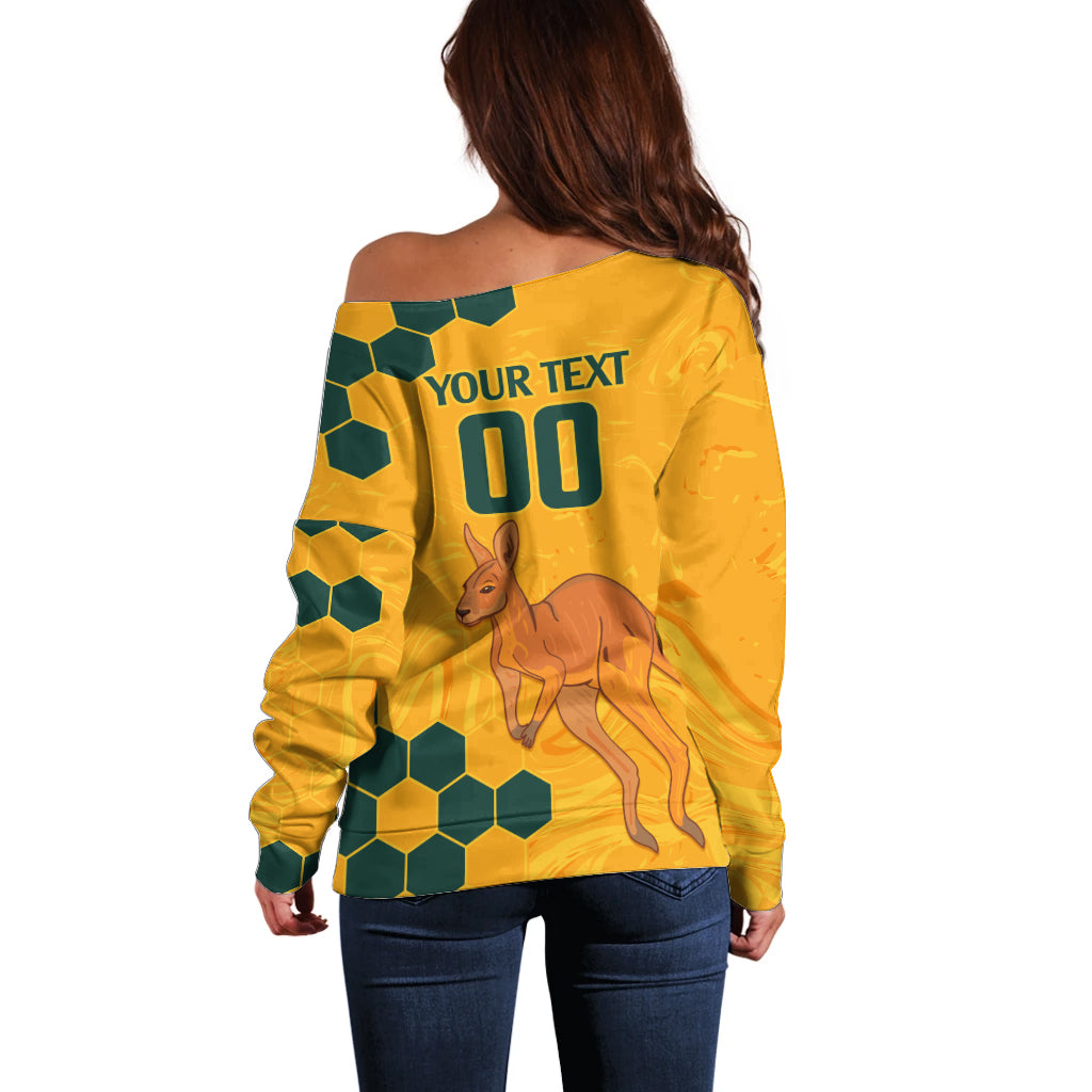 Custom Australia Day Soccer Socceroos Off Shoulder Sweater We Are One And Free - Vibe Hoodie Shop