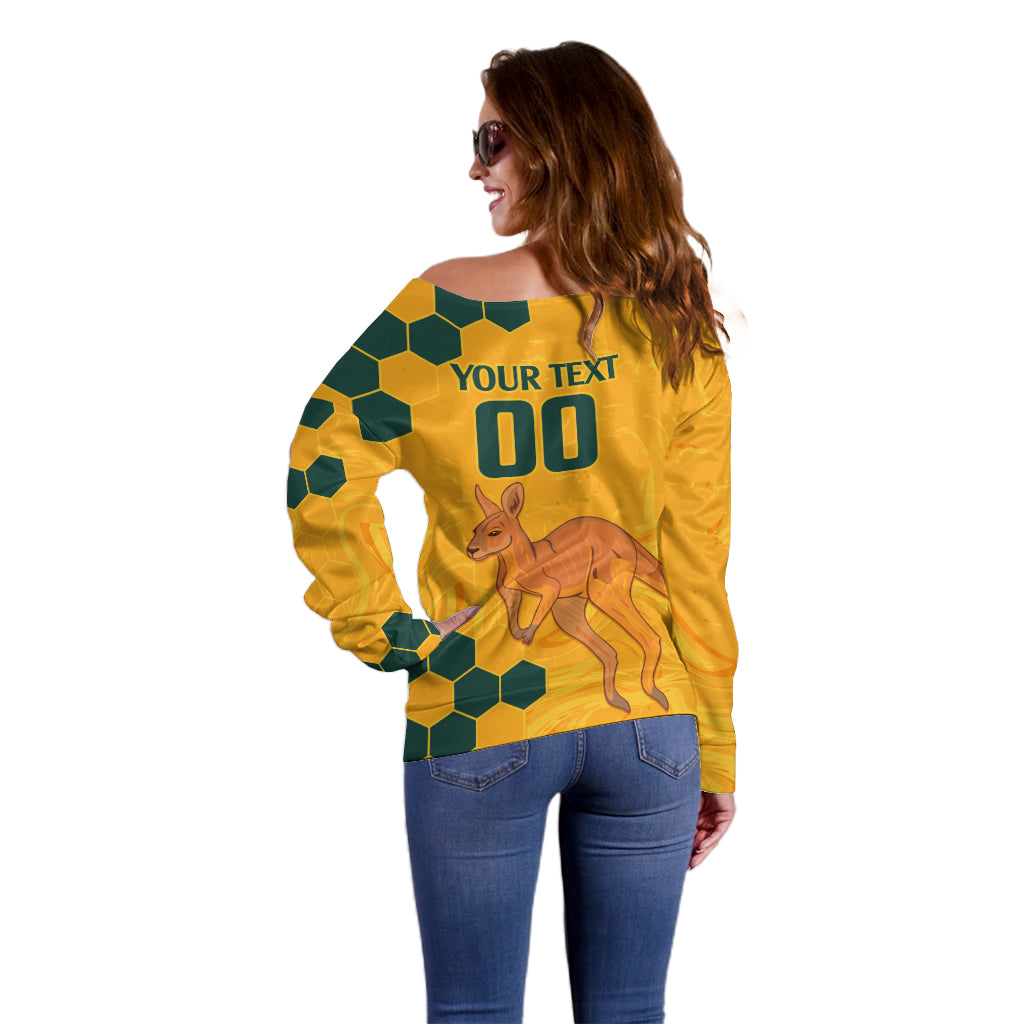 Custom Australia Day Soccer Socceroos Off Shoulder Sweater We Are One And Free - Vibe Hoodie Shop